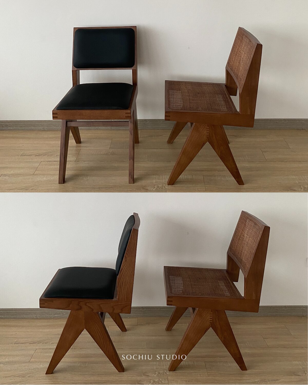 Pierre Jeanneret Dining Chair Leather