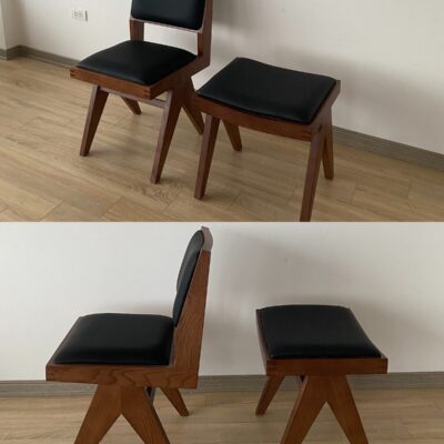 Pierre Jeanneret Stool Leather hover